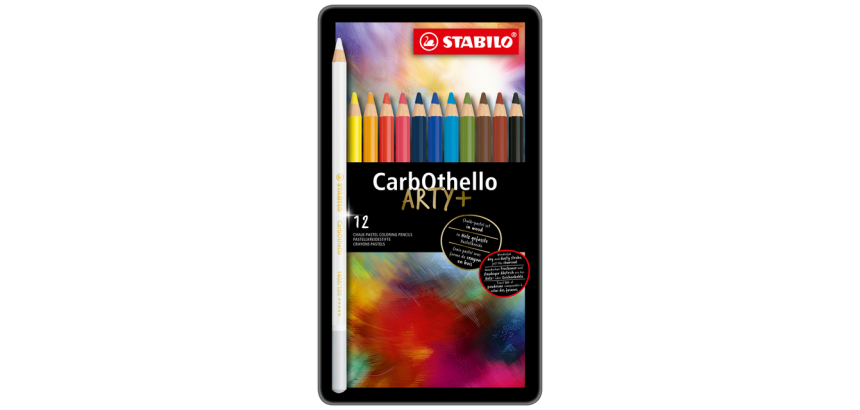 Crayon craie pastel STABILO CarbOthello assorti boîte 12 pièces