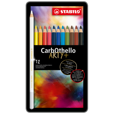 Crayon craie pastel STABILO CarbOthello assorti boîte 12 pièces