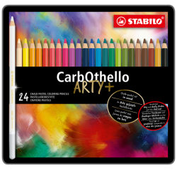 En_lapices de colores stabilo acuarelables carbothello arty estuche metalico de 24 colores surtidos