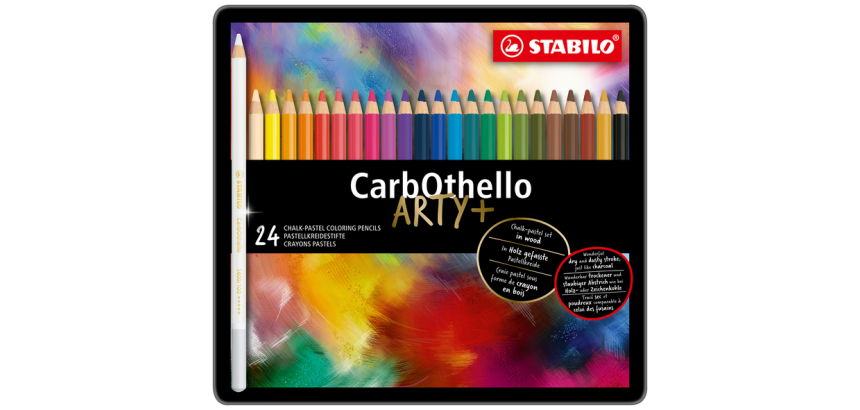 Crayon craie pastel STABILO CarbOthello assorti boîte 24 pièces