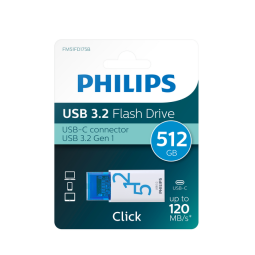 USB Stick Philips Click USB-C 512GB Ocean Blue