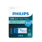 Clé USB Philips Click USB-C 512Go Ocean Blue