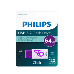 USB Stick Philips Click USB-C 64GB Magic Purple