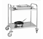 Vogue stainless steel service cart 2 shelves 82.5x71cm
