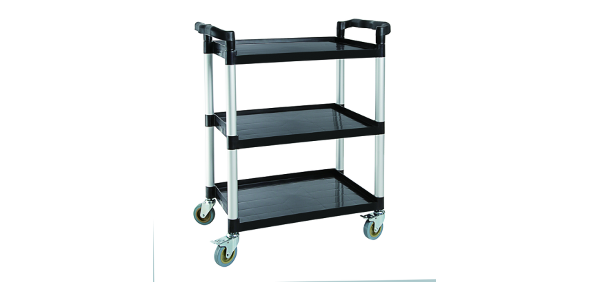 Chariot de service Vogue polypropylène 3 plateaux 95x82,5cm