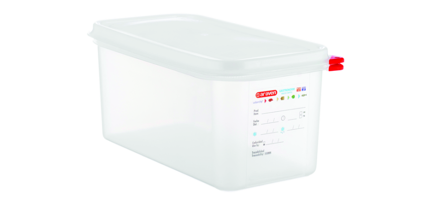 Voedseldoos Araven GN 1/3 met deksel 6 liter 4 stuks