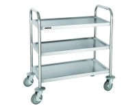 Chariot de service Vogue inox 3 plateaux 82,5x71cm