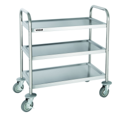 Chariot de service Vogue inox 3 plateaux 82,5x71cm