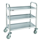 Chariot de service Vogue inox 3 plateaux 82,5x71cm