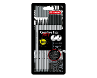Feutre Creative Tips STABILO Arty pointes assorties noir et gris blister 10 pièces