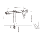 Bras 2 écrans ACT Office barre transversale réglable