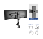 Bras 2 écrans ACT Office barre transversale réglable