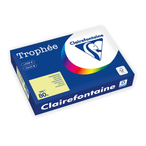 Kopieerpapier Trophée A4 80gr citroengeel 500vel