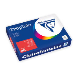 Papier copieur Trophée A4 80g rouge corail 500 feuilles