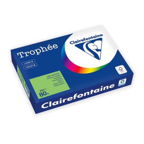 Papier copieur Trophée A4 80g vert gazon 500 feuilles