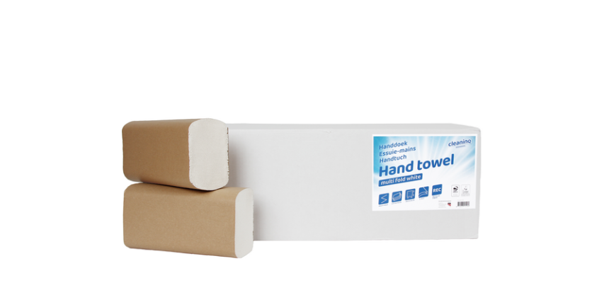 Handdoek Cleaninq H2 i-vouw 2-laags 205x240mm 25x150 vel wit