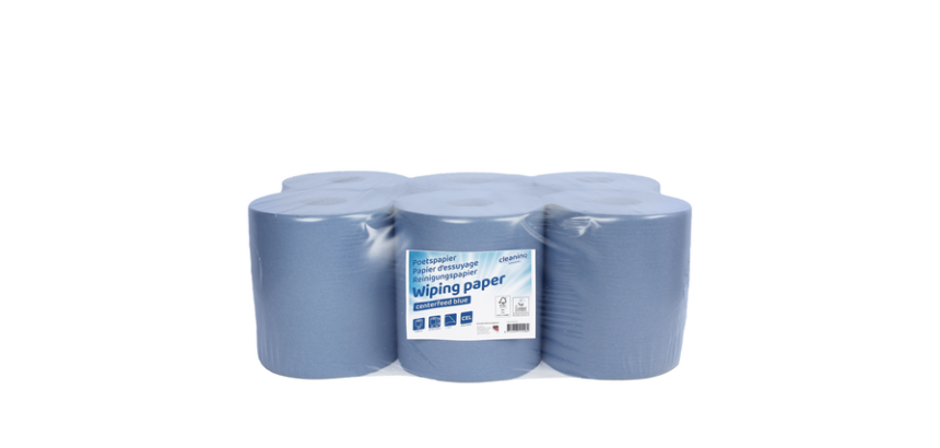 Poetspapier Cleaninq M2 1-laags 6x300m blauw