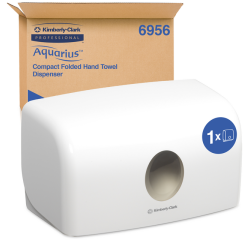 Aquarius 6956 Mini White Hand Towel Dispenser for Fold-I