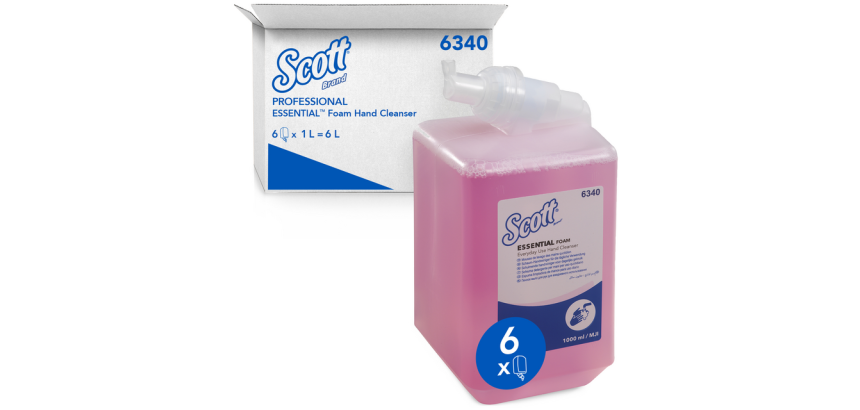 Handzeep Scott Essential foam roze 1000ml 6340