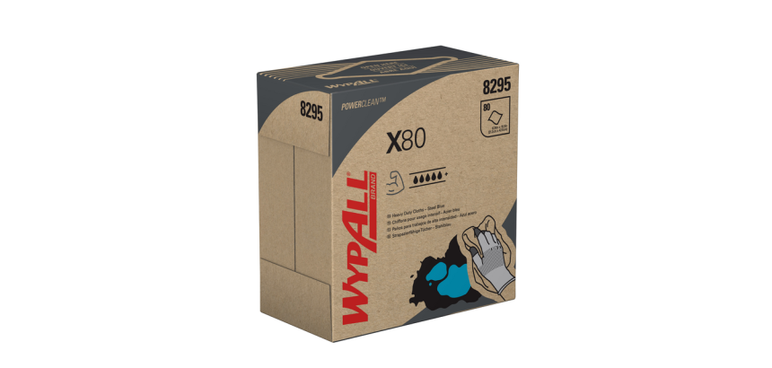 Poetsdoek WypAll X80 Powerclean 426x212mm 80vel dispenserdoos blauw 8295
