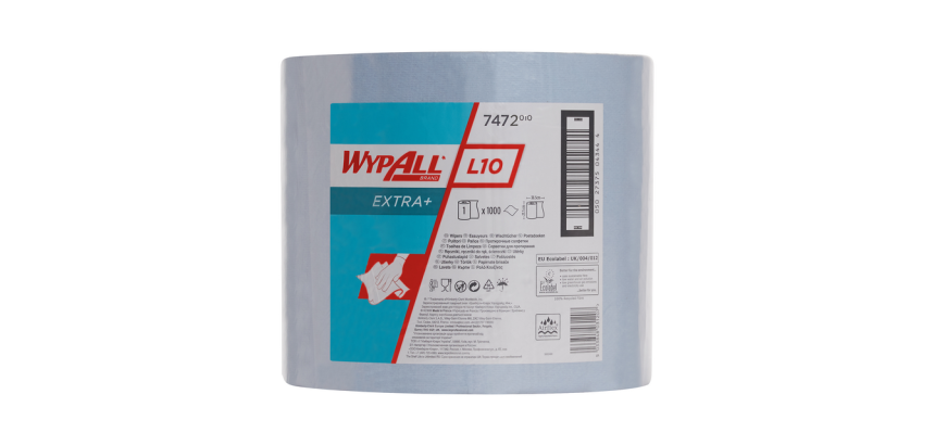 Poetsrol WypAll L10 Extra 1-laags 235mmx380m 1000 vel blauw 7472