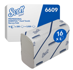 Handdoek Scott i-vouw 2-laags 212x186mm 16x220stuks wit 6609