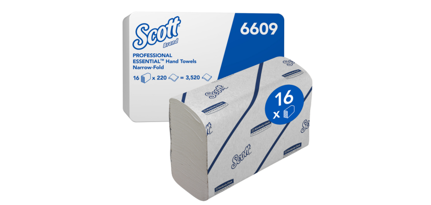 Handdoek Scott i-vouw 2-laags 212x186mm 16x220stuks wit 6609