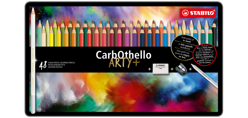 Kleurpotloden STABILO CarbOthello kalkpastel assorti blik à 48 stuks