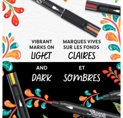 De_rotulador sharpie acrylic punta redonda blister de 2 unidades blanco y negro