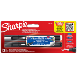En_rotulador sharpie acrylic punta redonda blister de 2 unidades blanco y negro