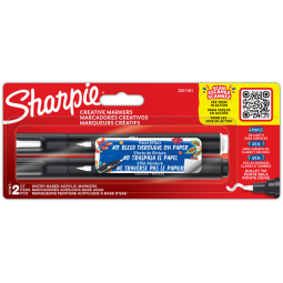 De_rotulador sharpie acrylic punta redonda blister de 2 unidades blanco y negro