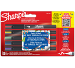Creatieve marker Sharpie brushpunt assorti blister à 5 stuks