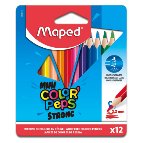 Crayon de couleur Maped Color'Peps Mini Strong set 12 couleurs