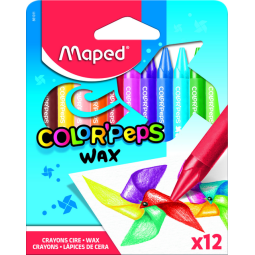 DE_Maped crayon à cire Color'Peps, boîte de 12 pièces en couleurs assorties