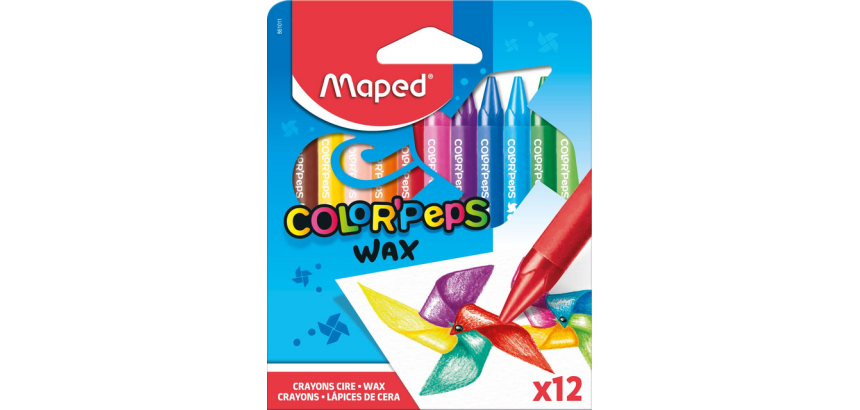 Maped Color'Peps Wax Crayons Set of 12 Colors