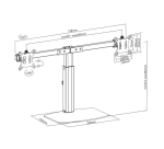 Bras 2 écrans ACT Office ressort à gaz barre transaversale