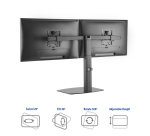 Bras 2 écrans ACT Office ressort à gaz barre transaversale