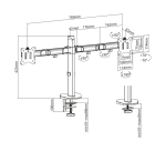Bras 2 écrans ACT Office argent