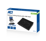 Support ordinateur portable ACT 2 positions avec ventilation hub 4 ports