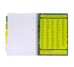 Projectboek Pukka Pad Recycled A4 lijn 5-tabs 4-gaats 200 pagina's 80gr groen