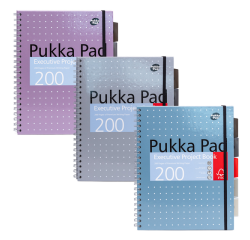 Carnet de projets Pukka Pad Metallic Executive A4 ligné 5 intercalaires 200 pages 80g assorti