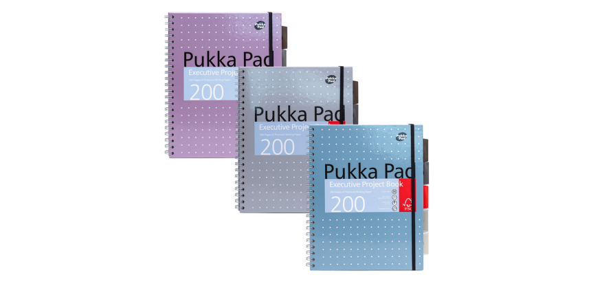 Projectboek Pukka Pad Metallic Executive A4 lijn 5-tabs 4-gaats 200 pagina's 80gr assorti