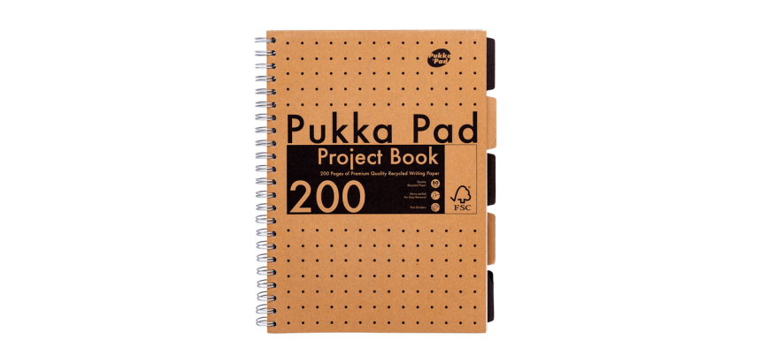 Projectboek Pukka Pad Kraft A4 lijn 5-tabs 200 pagina's 80gr