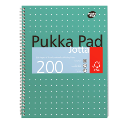 Bloc-notes Pukka Pad Jotta A4 ligné 4 perforations 200 pages 80g vert