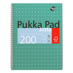 Bloc-notes Pukka Pad Jotta A4 ligné 4 perforations 200 pages 80g vert