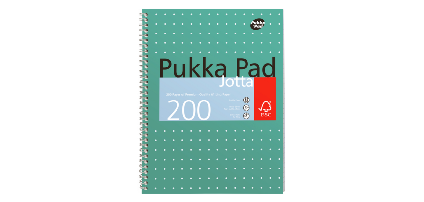 Collegeblok Pukka Pad Jotta A4 lijn 4-gaats 200 pagina's 80gr groen