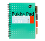 Pukka Pad Projektbuch Metallic B5 liniert 4 Register 200 Seiten 80g grün