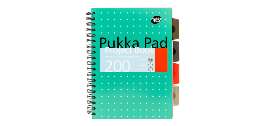Pukka Pad Projektbuch Metallic B5 liniert 4 Register 200 Seiten 80g grün