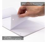 Bloc-notes Pukka Pad Recycled A4 ligné 4 perforations 100 feuilles 80g