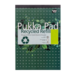 Bloc-notes Pukka Pad Recycled A4 ligné 4 perforations 100 feuilles 80g